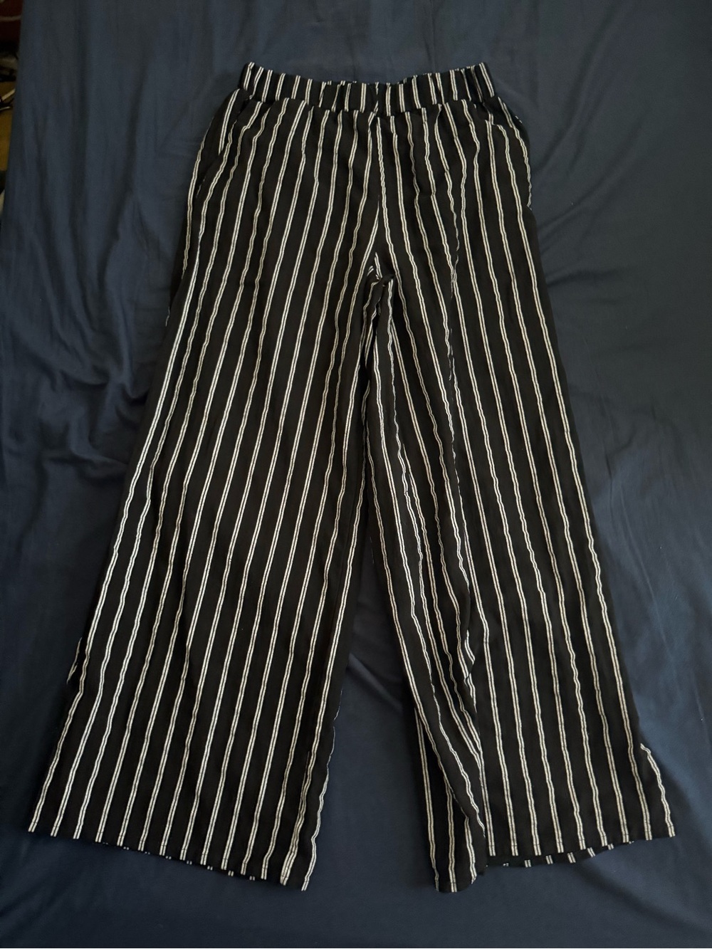 Women’s Black Vertical Stripe Relaxed Pants